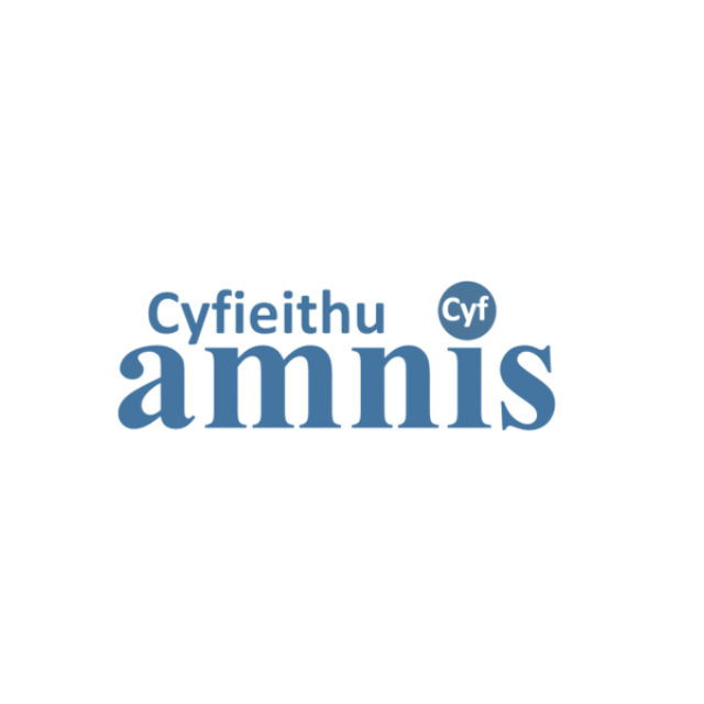 Logo amnis gwyn sgwar